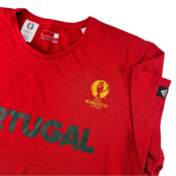 Adidas Portugal Euro 2016 Men's Red Shirt L Licensed New without Tags Climalite - Picture 1 of 5